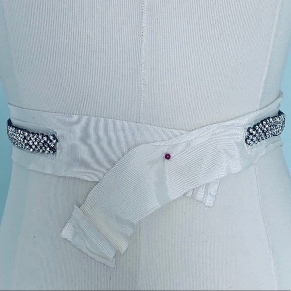 Grosgrain Beaded Bridal Sash Ivory - Picture 6 of 10